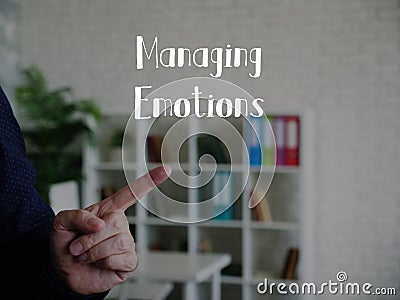 Managing Emotions sign on the sheet Stock Photo