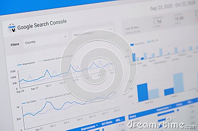 Managing google search console Editorial Stock Photo