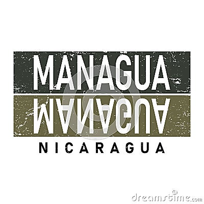 Managua nicaragua card and letter design in colorful color and typographic icon design Vector Illustration