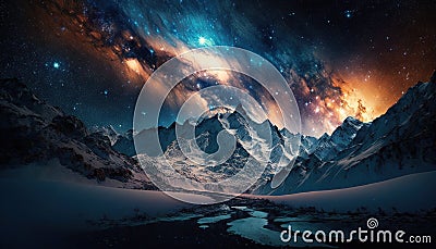 Manali mountains background mountains view image fantasy artwork generative ai art Stock Photo