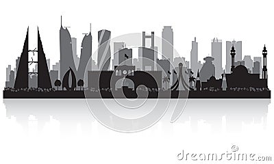 Manama Bahrain city skyline silhouette Vector Illustration