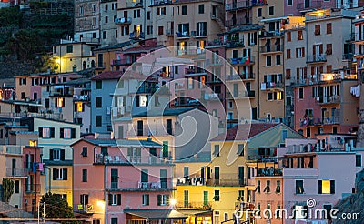 Manarola Colorful Houses Editorial Stock Photo