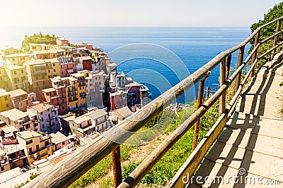 Manarola town view in Cinque Terre Stock Photo