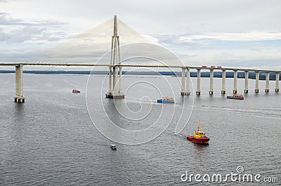 Manaus-Iranduba bridge over Negro river. Stock Photo