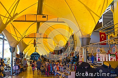 10.11.2022 Manavgat, Turkey - Bazaar. Beautiful indoor Turkish bazaar for tourists and locals to buy various items in Editorial Stock Photo