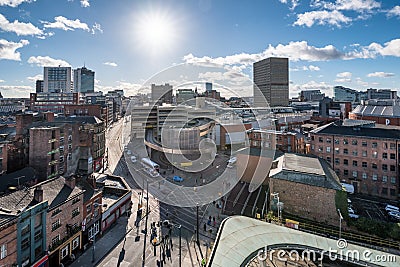 Manchester City Center England UK Stock Photo