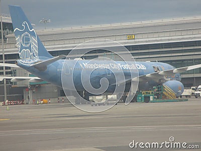 Manchester City Football Club plane Editorial Stock Photo