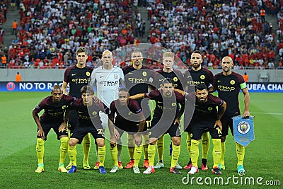 Manchester City - line up Editorial Stock Photo