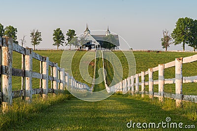 Manchester Farm in Lexington Kentucky at sunrise Stock Photo