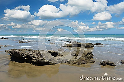 Mancora Beach in Peru on a sunny day Stock Photo
