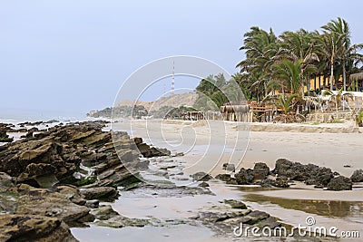 Mancora beach sunset Stock Photo