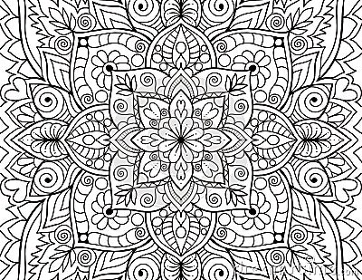 Mandala adult coloring book page. Coloring book India Stock Photo