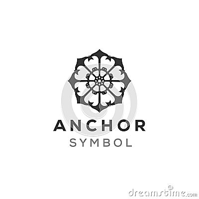 Mandala anchor logo design inspiration, mature logo concept Vector Illustration