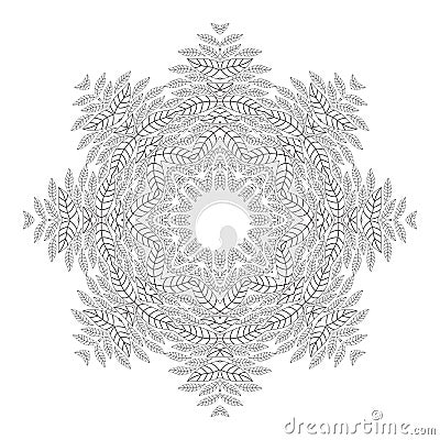 Mandala. Antistress coloring pages for adults. Monochrome circular oriental pattern. Vector Illustration