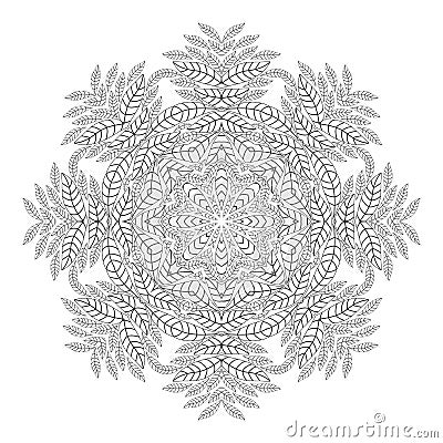 Mandala. Antistress coloring pages for adults. Monochrome circular lace oriental pattern. Vector Illustration