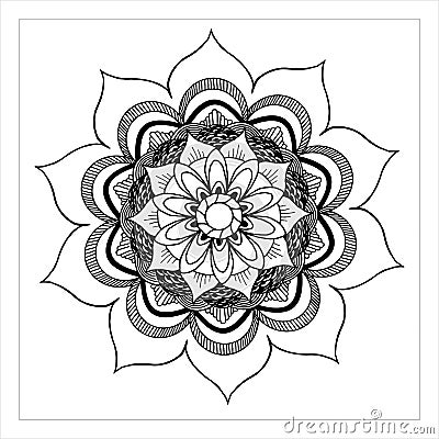 Mandala Art Flower Decorate Embroider vector Vector Illustration