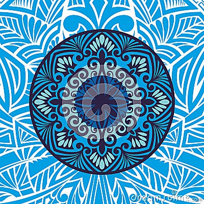 Decorative mandala design on white background Vector illustration Vector Illustration