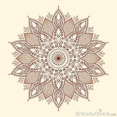 Mandala. Beautiful hand-drawn flower. Vector Illustration