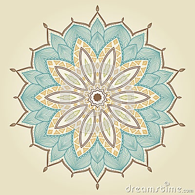 Mandala. Beautiful hand drawn flower. Vector Illustration