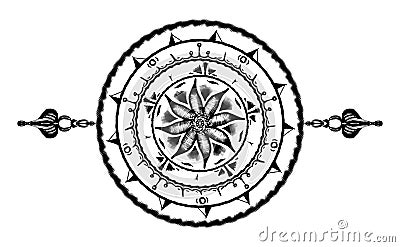 Mandala Black and white with many forms Vector Illustration