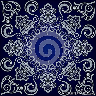 Mandala blue background Vector Illustration