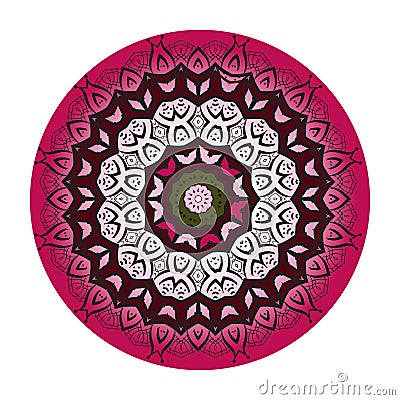 Mandala in cherry clolors. Vector illustration Cartoon Illustration