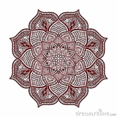 Mandala. The circular pattern of the hand. Handmade. Vector illustration on white background. Vector Illustration