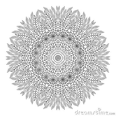 Mandala. Coloring page. Monochrome oriental pattern. Vector Illustration