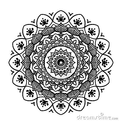 Mandala coloring with think lines, para colorear Stock Photo