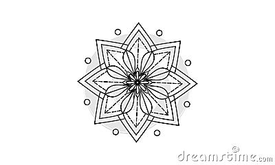 Mandala decorative element illustration. Geometric logo template Vector Illustration