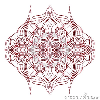 Mandala. Decorative round blue lace pattern Stock Photo