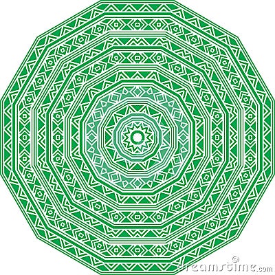 Mandala Design in a white background.Green Color Decorative Design Vector Illustration