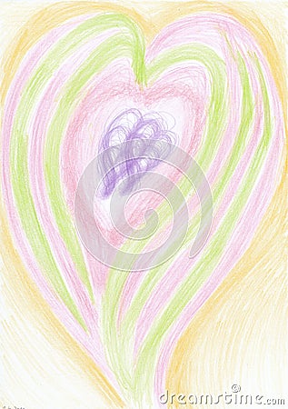 Mandala Energy of Love Connected Hearts Stock Photo