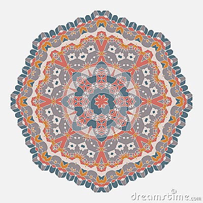 Mandala. Ethnicity round ornament. Ethnic style. Elements for invitation cards, brochures, covers. Vector Illustration