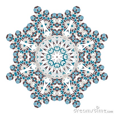 Mandala. Ethnicity round ornament. Ethnic style. Elements for invitation cards, brochures, covers. Vector Illustration