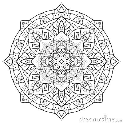 Mandala floral beautiful outline circle Vector Illustration