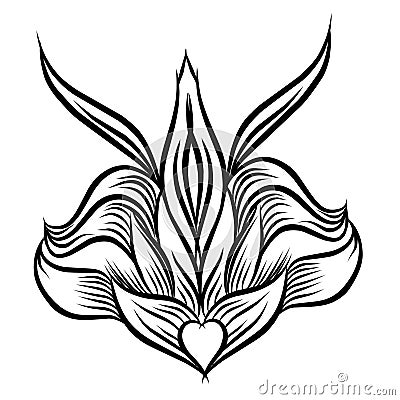 Mandala flower desain tato Stock Photo