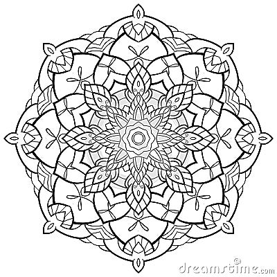 Mandala Flower outline Vector Illustration