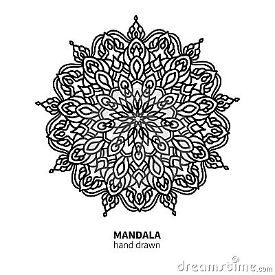 Mandala flower vector drawing. Decorative boho round ornament. Vector Illustration