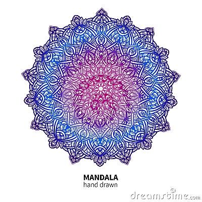 Mandala flower vector drawing. Ethnic colorful decorative element. Vector Illustration