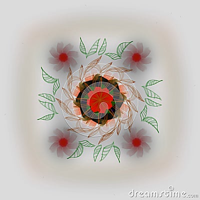 Mandala flowers desain with white background Stock Photo