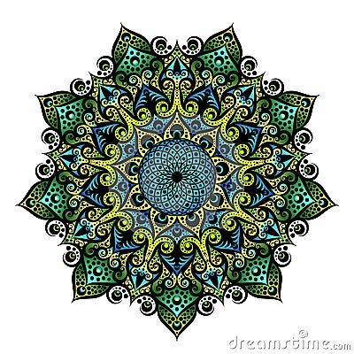 Mandala geometric round ornament, tribal ethnic arabic Indian motif Vector Illustration