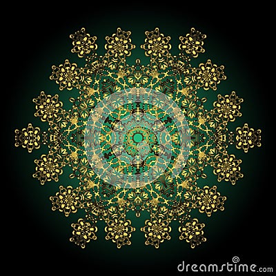 Mandala gold. Decorative round ornament. Anti-stress mandala. go Vector Illustration