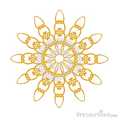 mandala golden art drawn design Vector Illustration