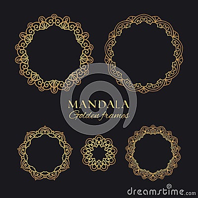 Mandala vector geometric round frames set. Collectiond of oriental luxury ornaments Vector Illustration