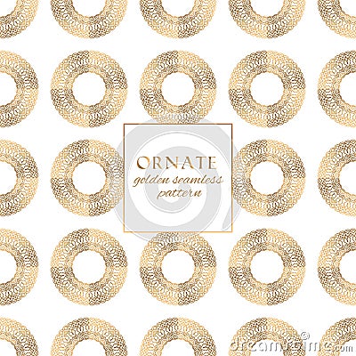 Oriental gold and white ornate vector seamless pattern. Classic ethnic texture Vector Illustration