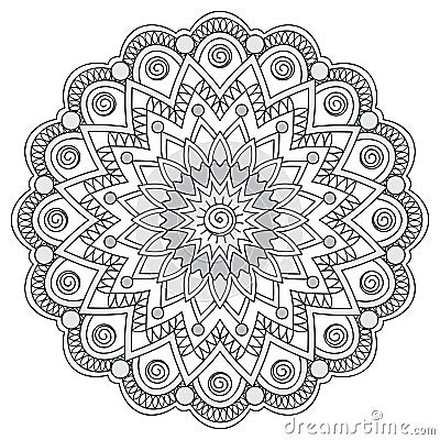 Mandala with hand drawn elements Vector Illustration