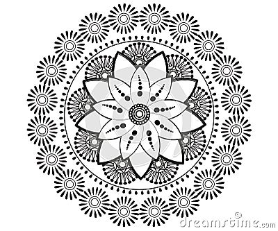 Mandala for Henna, Mehndi, tattoo, decoration. Stock Photo