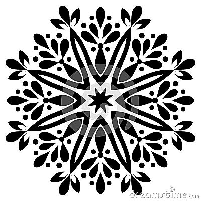 Black and white Vintage Beautiful Decor Mandala. Vector Illustration