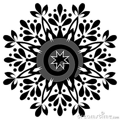 Black and white Vintage Beautiful Decor Mandala. Vector Illustration